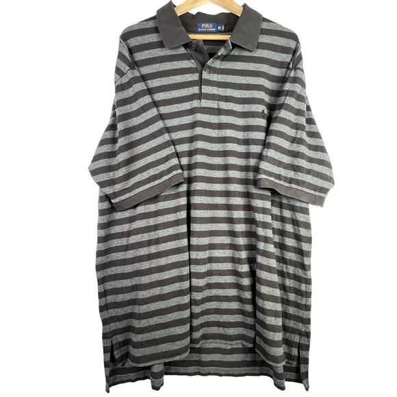 Polo Ralph Lauren 3XLT Men's Gray/Black Stripe 100% Cotton Preppy Shirt - Picture 3 of 9